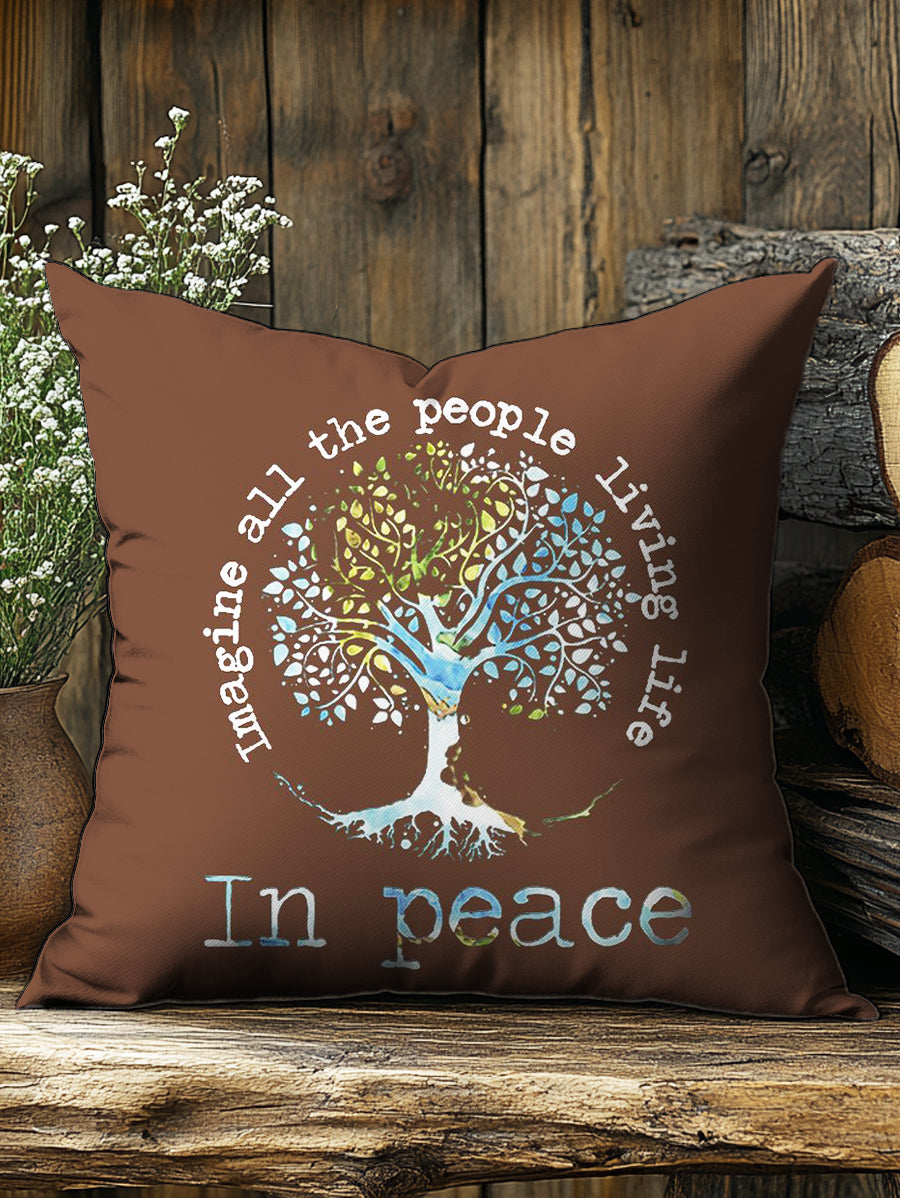 Imagine All The People Living Life In Peace Print Casual Pillow