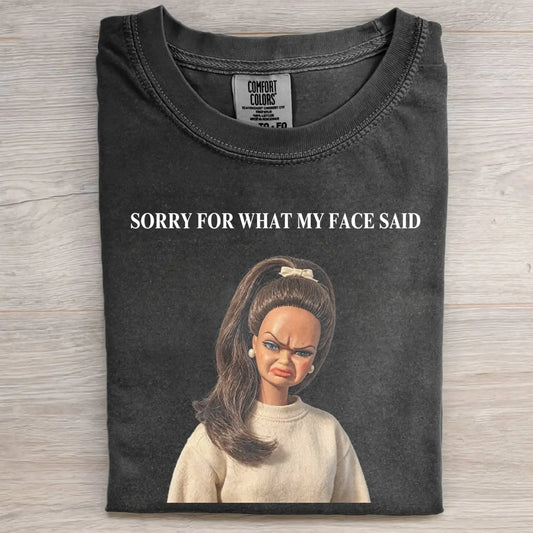 MEAN FACE DOLL GIRL MEME TEE