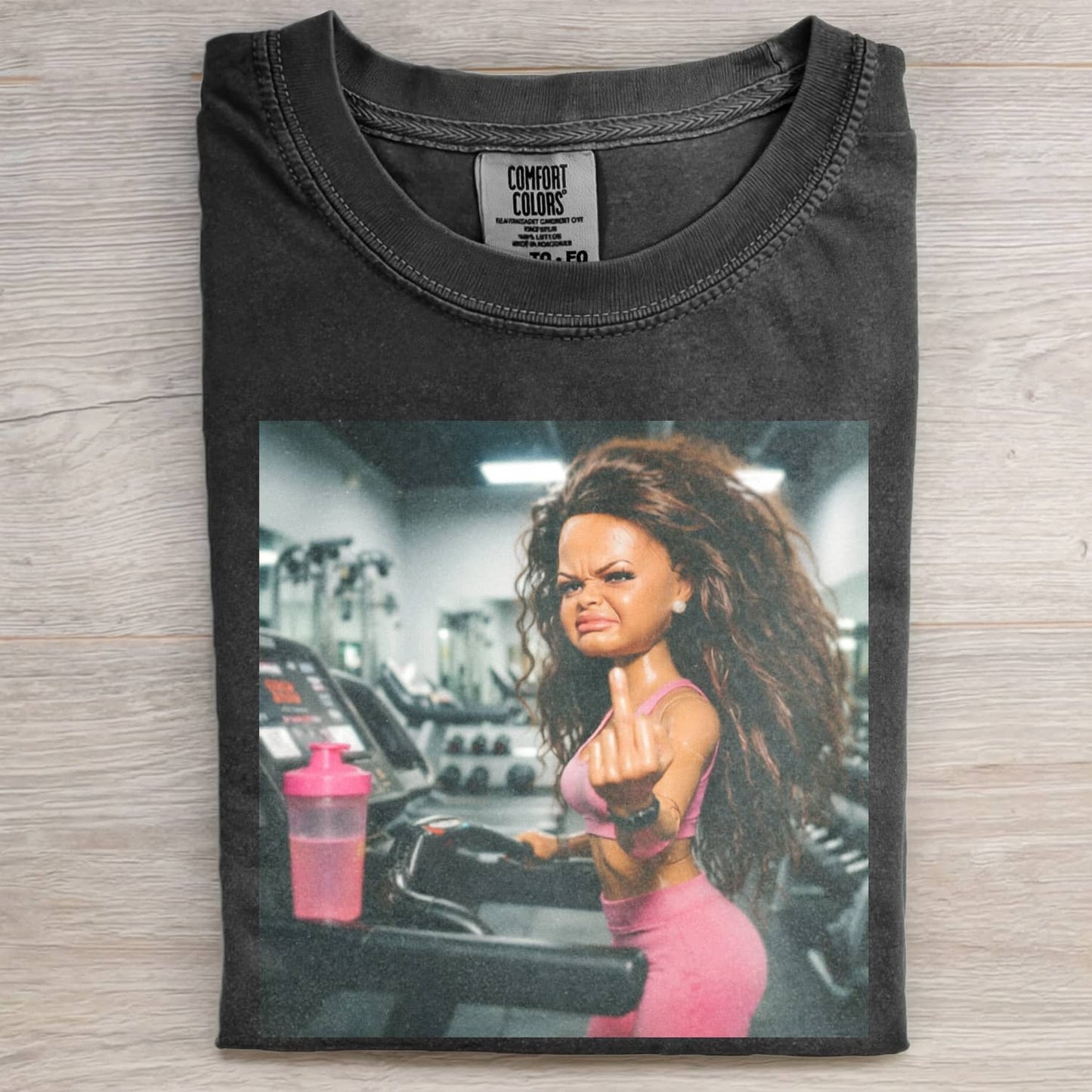 GYM DOLL GIRL FUNNY FACE MEME TEE