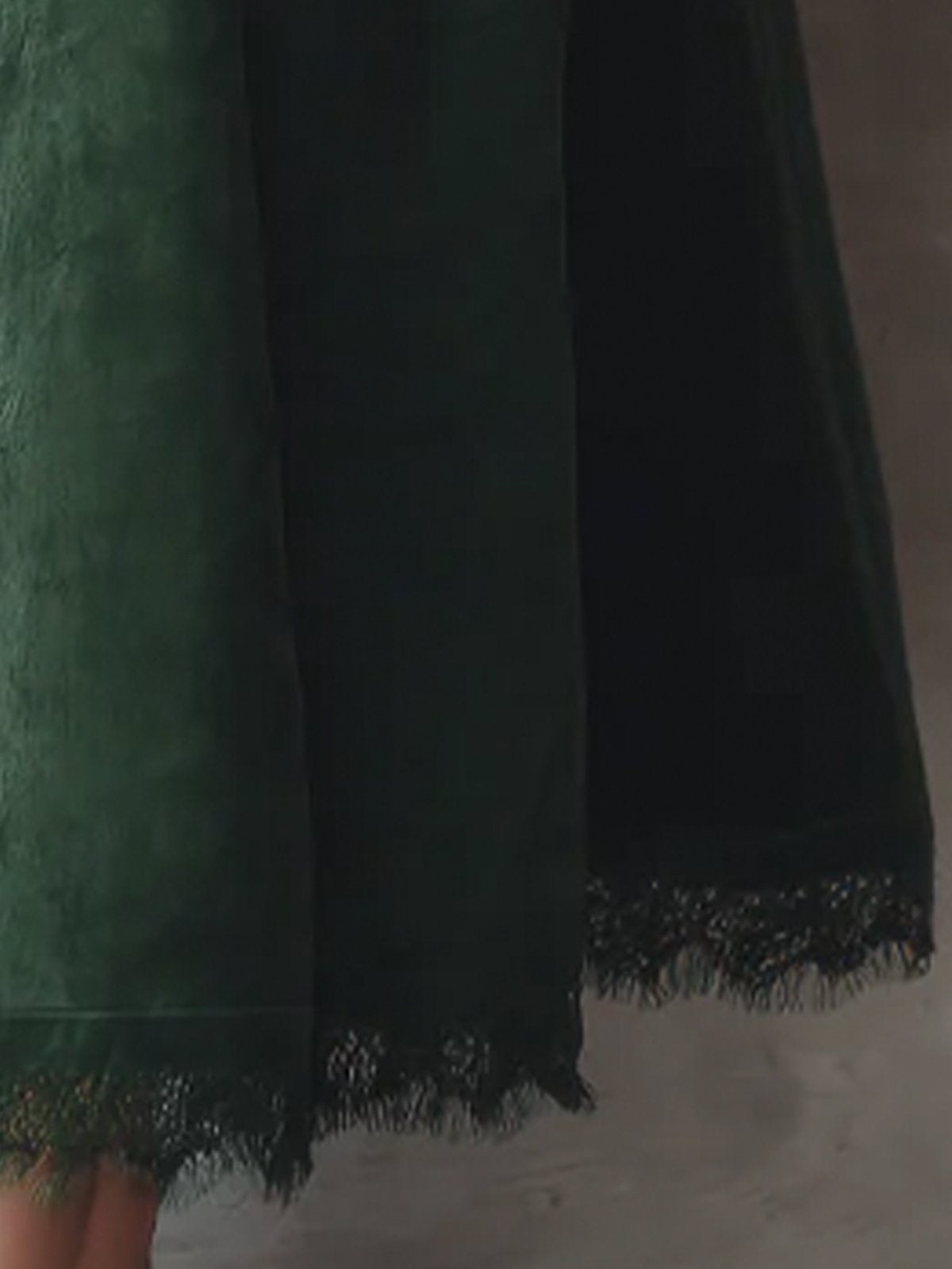 Midi Cotton Skirt, Plain, Pocket Design, Vintage, Green