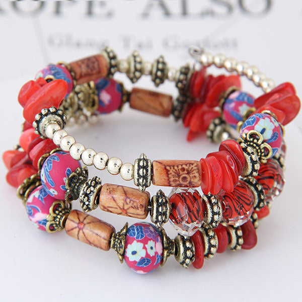 Bohemian Shell Clay Bracelet