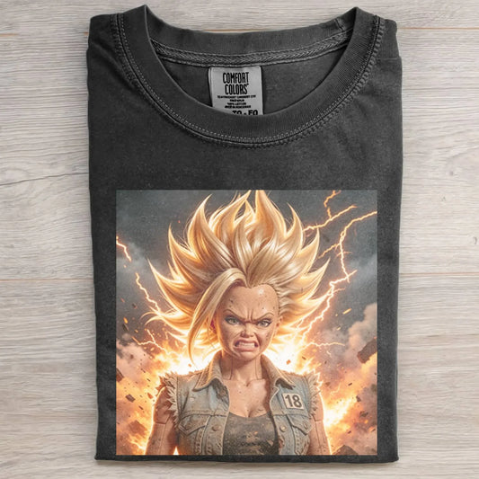 GRUMPY SAIYAN DOLL GIRL FACE MEME TEE