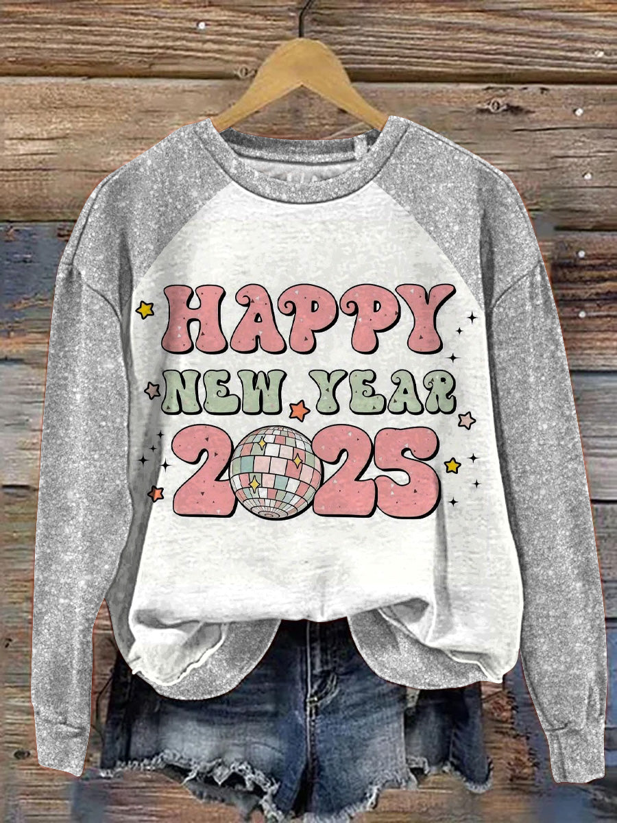 2025 New Year Graphic Printed Casual Sweatshirt