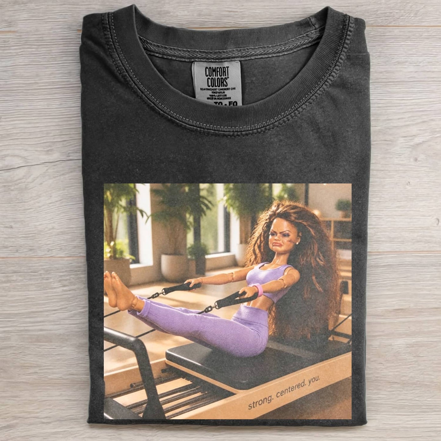 YOGA DOLL GIRL FUNNY FACE MEME TEE