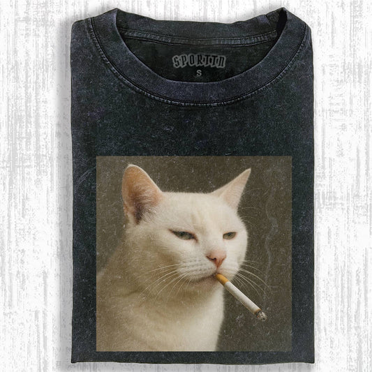 WACKY SMOKING CAT MEME T-SHIRT