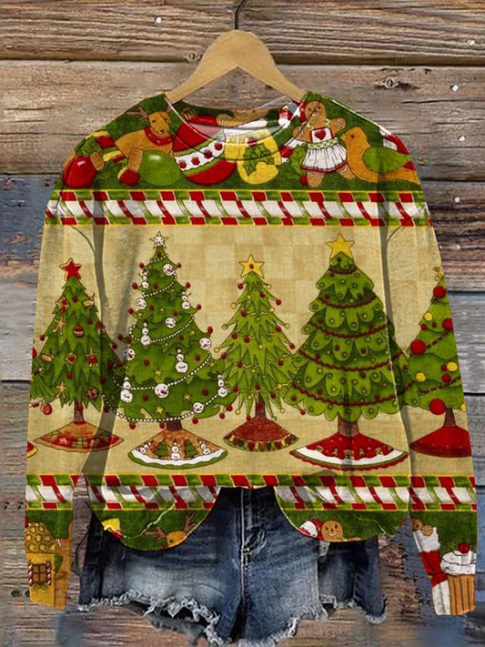 Vintage Christmas Art Print Casual  Sweatshirt