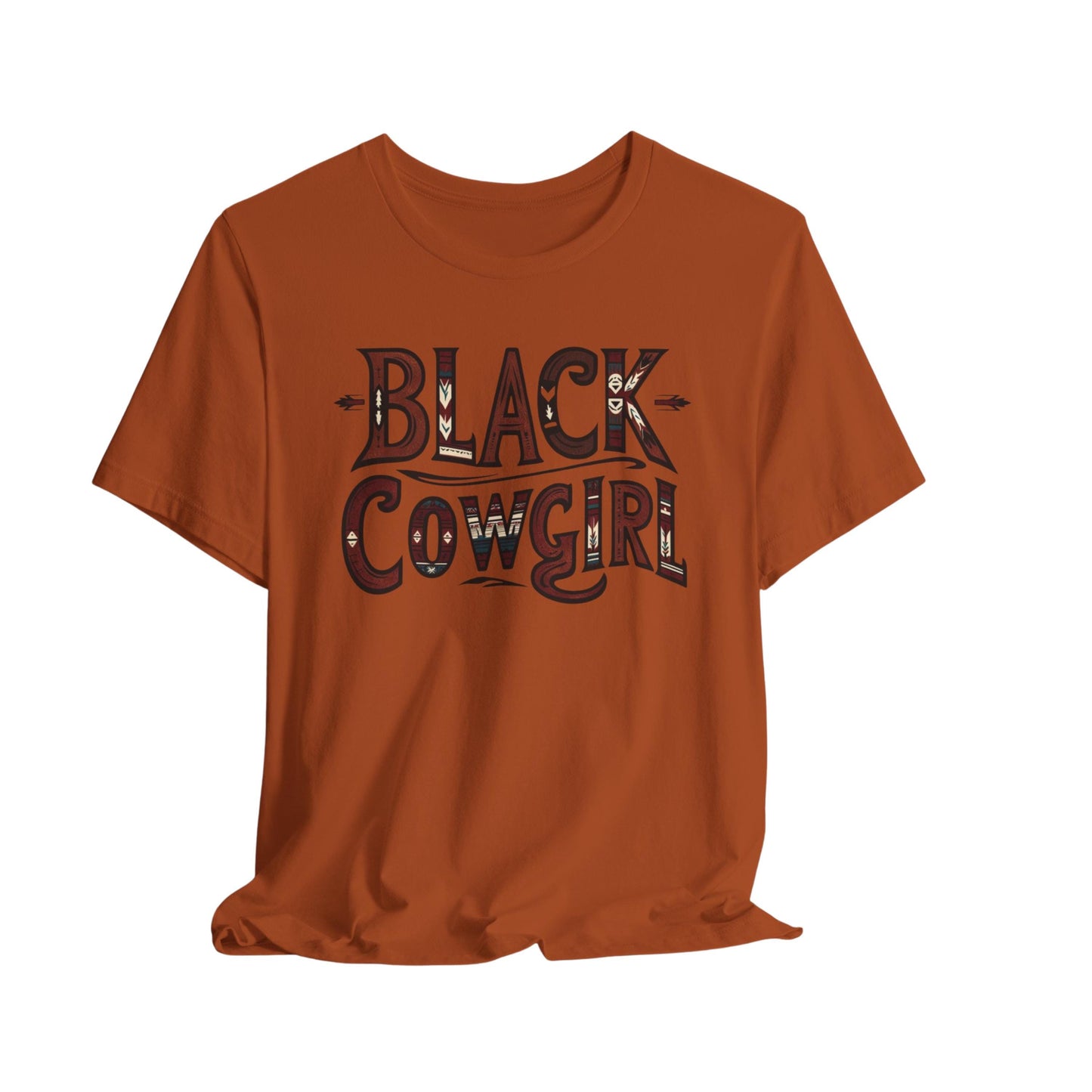 Black Cowgirl Crew Neck Short Sleeve Cotton T-shirt