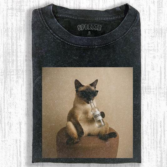 WACKY HANGOVER CAT T-SHIRT