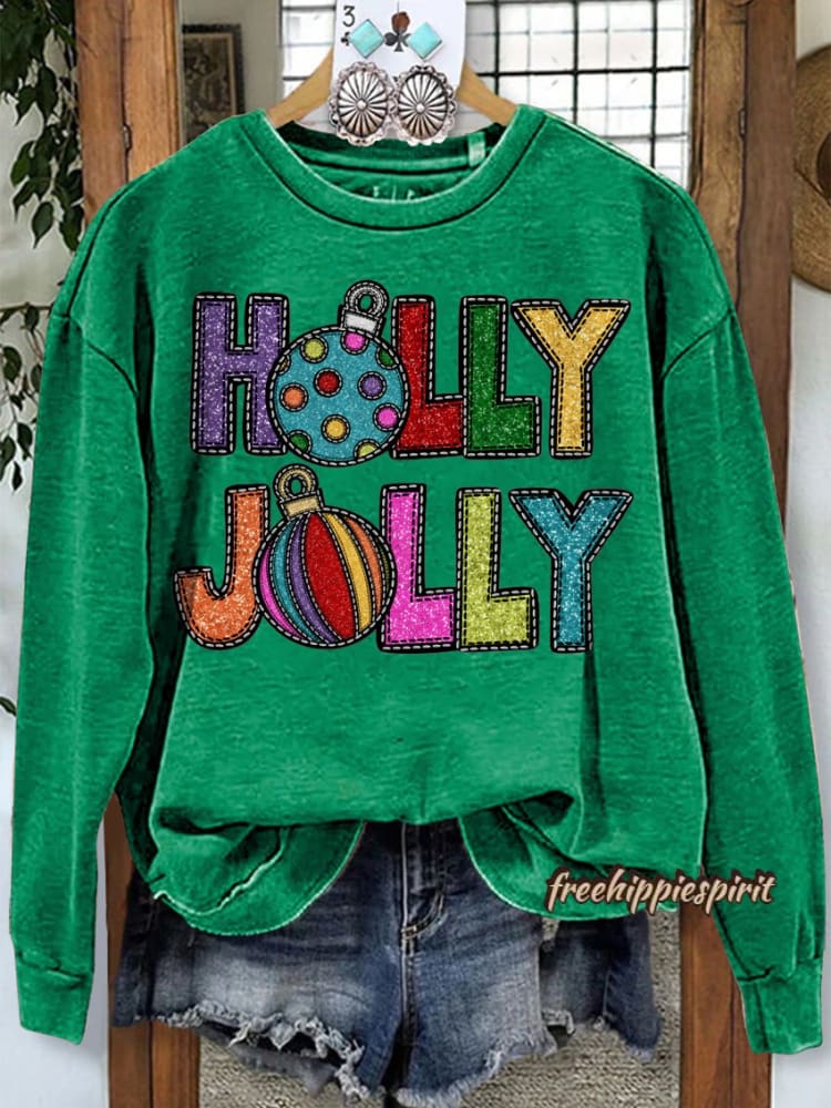 Christmas Print Casual Sweatshirt