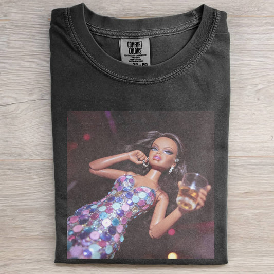 BLACK DOLL FACE HANGOVER POV TEE