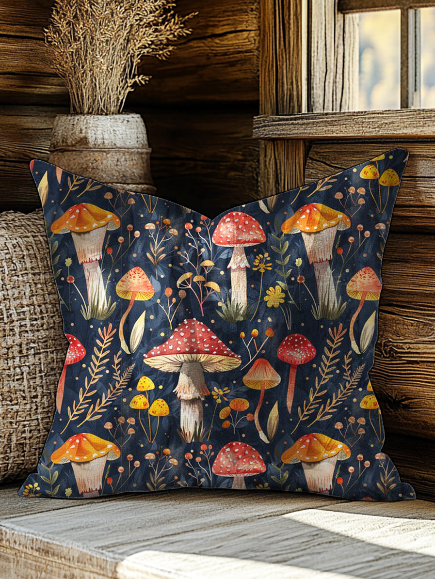 Vintage Mushroom Art Print Casual Pillow