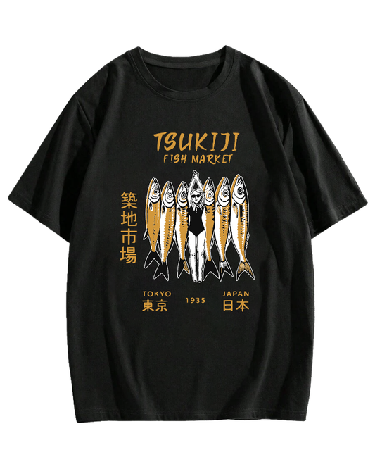 Tokyo Seafood Tsukiji Market Cotton casual T-shirt