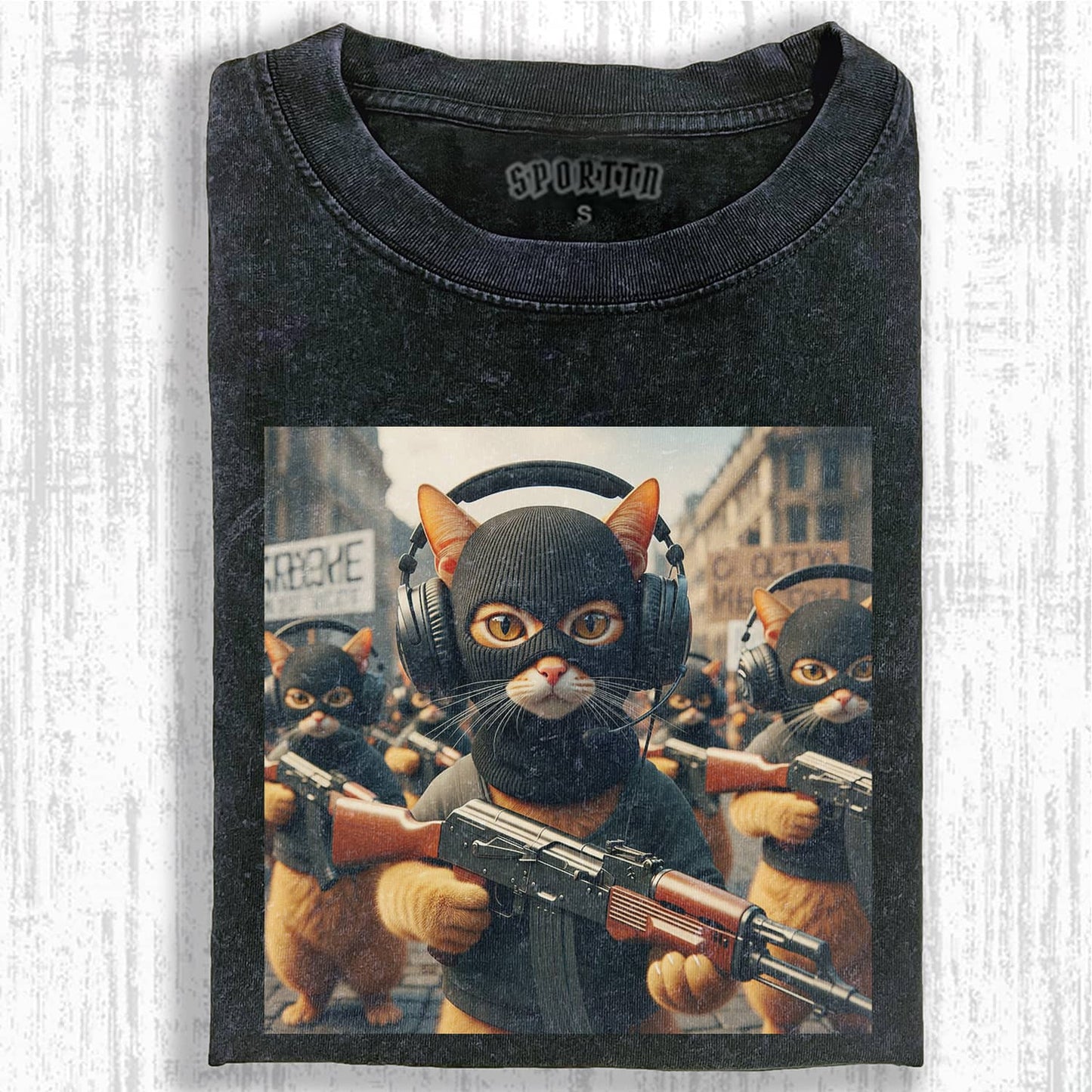 WACKY CAT MEME T-SHIRT