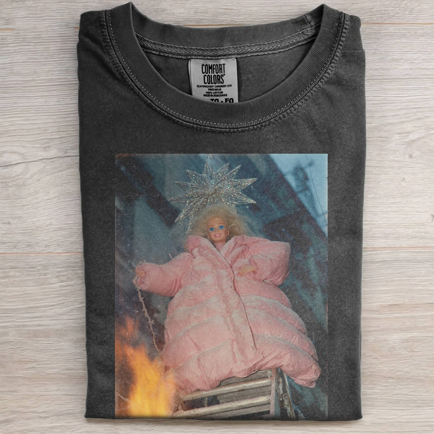 PINK SNOW-COVERED DOWN JACKET BARBIECORE TEE