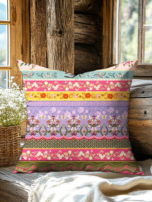 Vintage Floral Art Print Casual Pillow