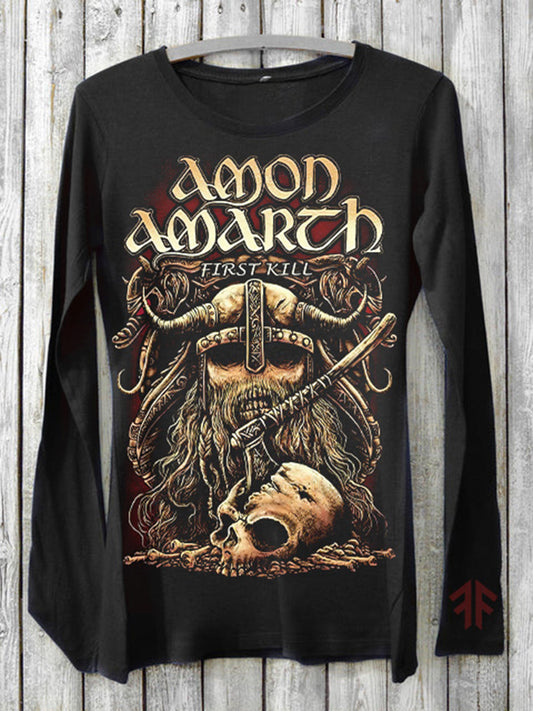 Amon Amarth Viking Warrior Print Unisex Long Sleeve T-Shirt