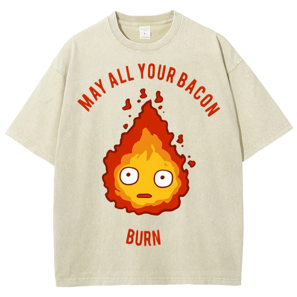 Unisex My All Your Bacon Printed Washed Tee