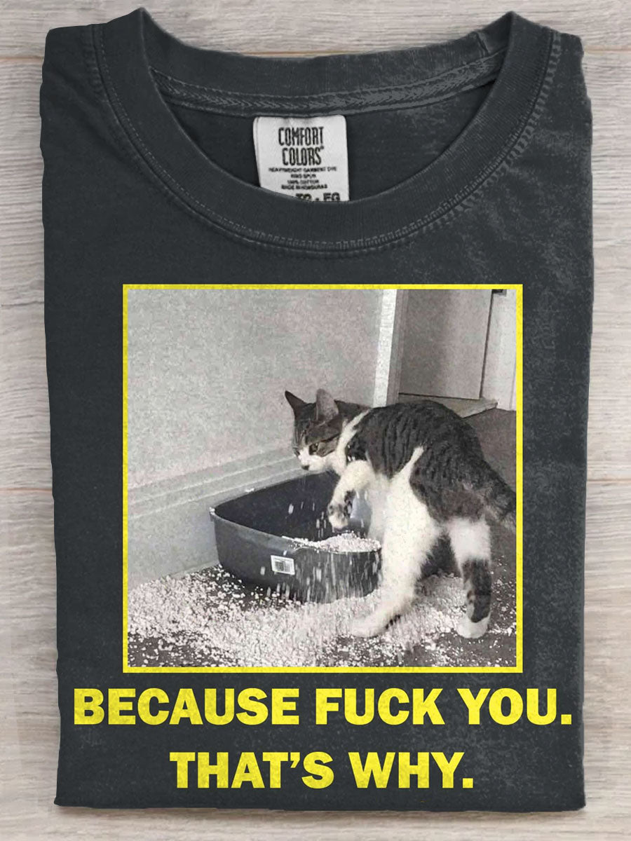 Funny Cat Art Print Casaul Short Sleeve T-shirt