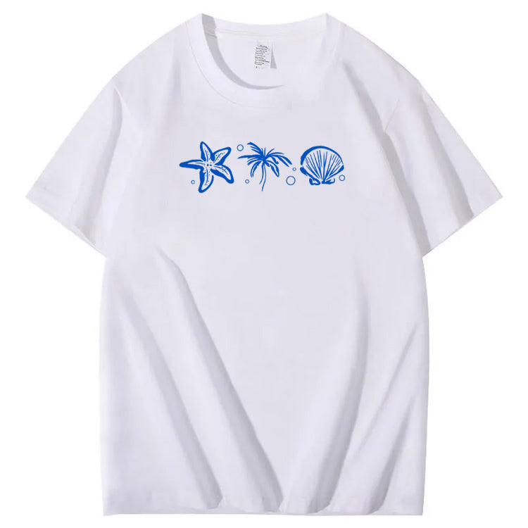 I Will Be With You Deep Waters Pattern 100%Cotton Print T-Shirt