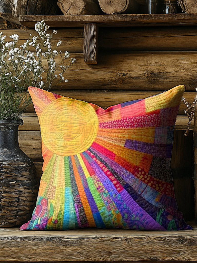 Colorful Sunshine Collage Print Casual Pillow