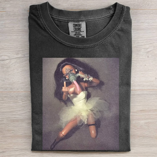 MIDDLE FINGER DOLL GRIL FUNNY MEME TEE