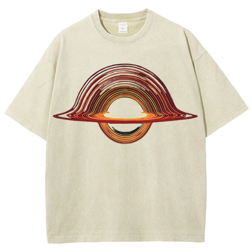 Unisex Planet Aperture Printed Washed Tee