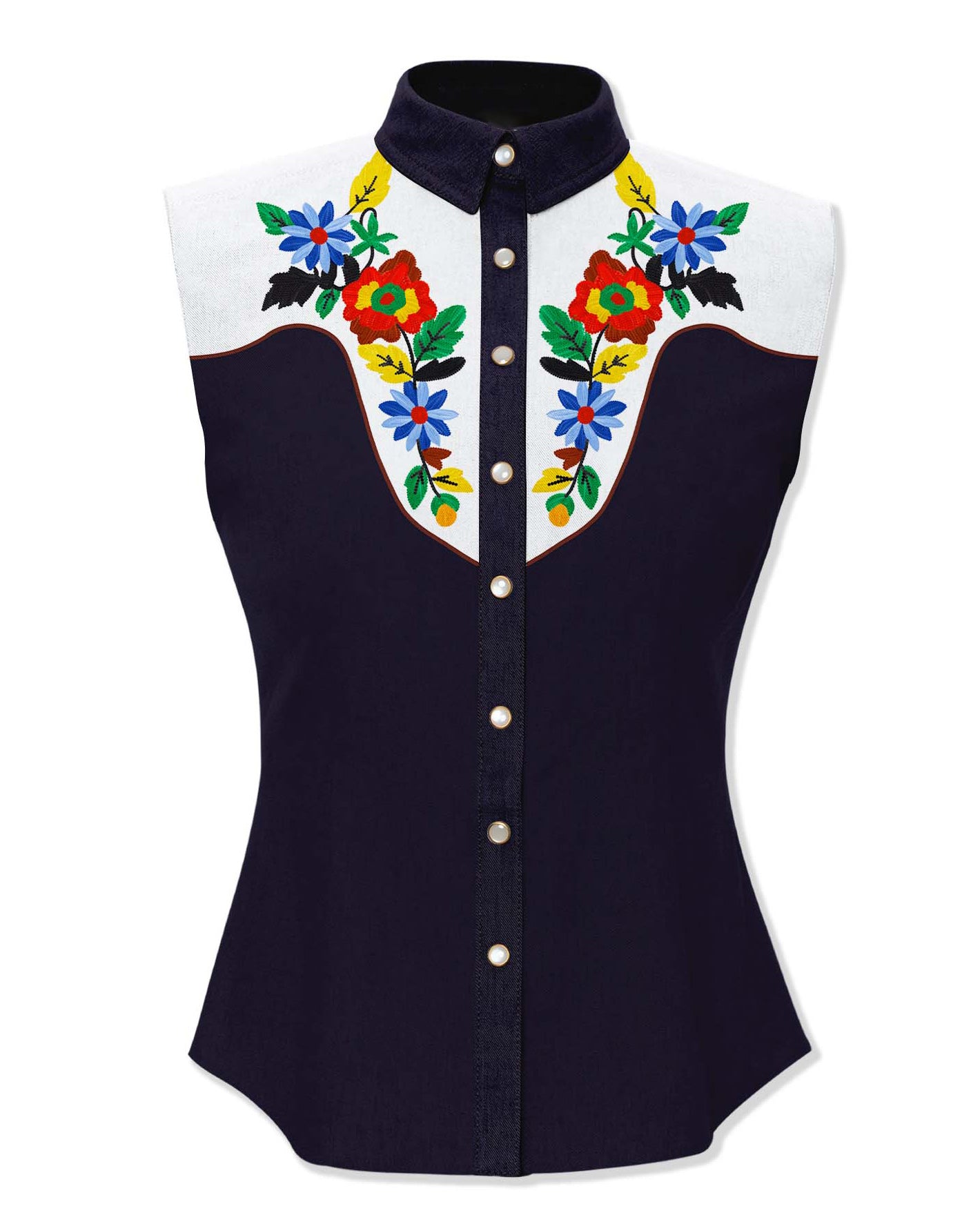 Western Flower Plants 100% Cotton Sleeveless Shirt