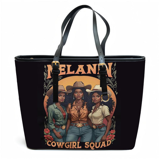Melanin Cowgirl Squad Personalized Leather Totebag