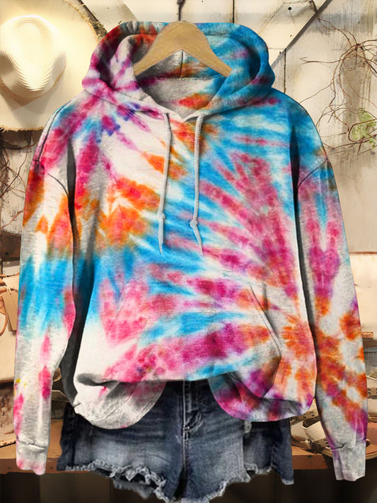 Retro Colorful Tie Dye Casual Sweatshirt