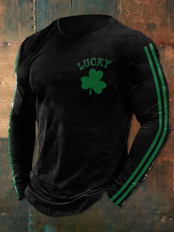 Men's Retro Lucky Saint Patrick'S Day Print T-Shirt