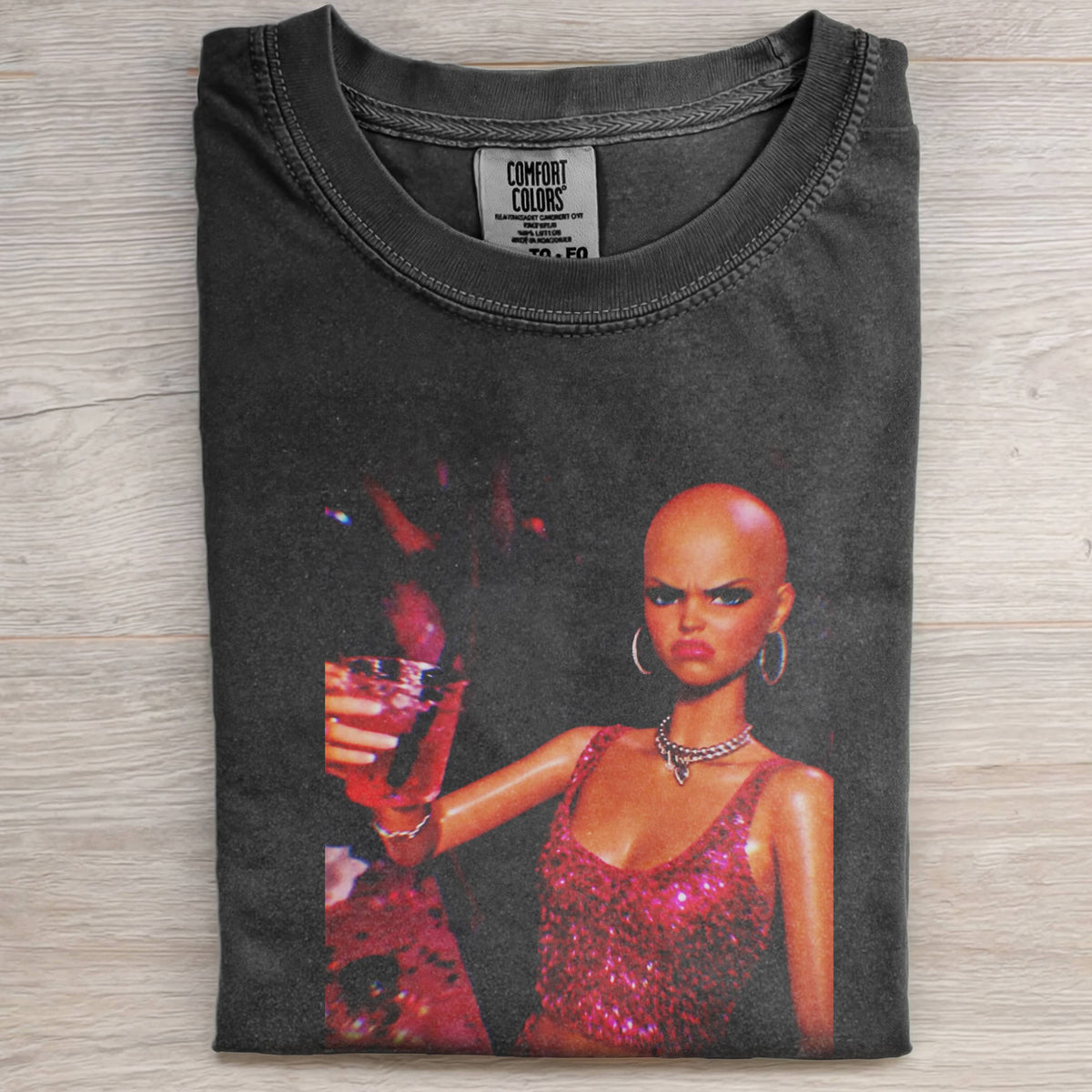 DOLL FACE MEME BLING AND BALD TEE