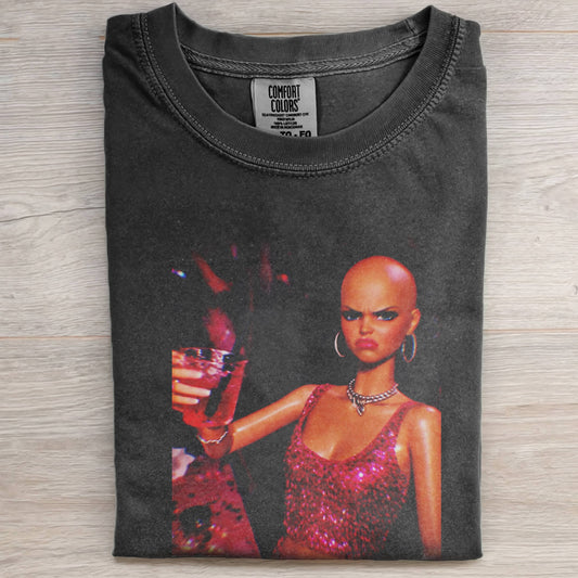 DOLL FACE MEME BLING AND BALD TEE
