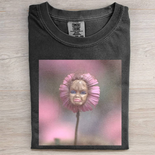 DISGUSTED DOLL FLORAL GIRL FUNNY MEME TEE