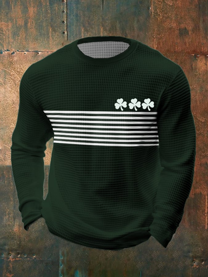 Men's St. Patrick's Day Stripe Contrast Waffle T-shirt