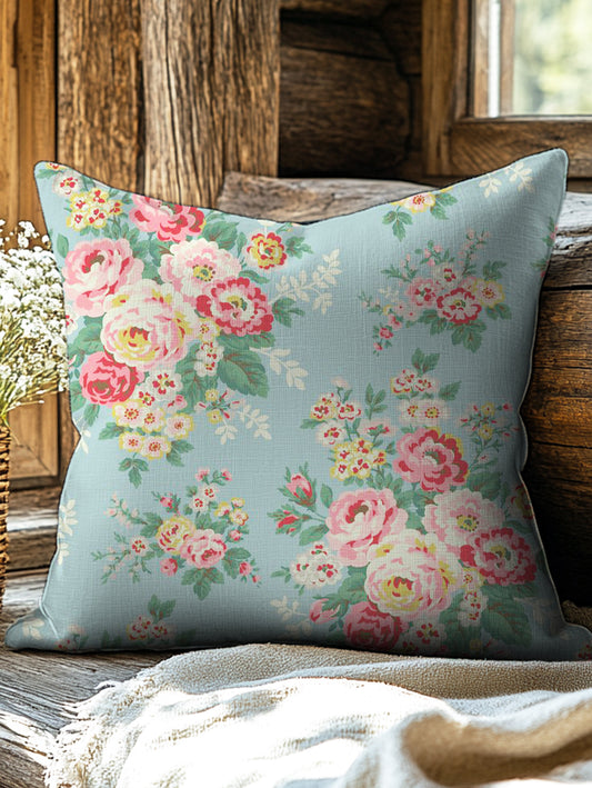 Vintage Floral Art Print Casual Pillow