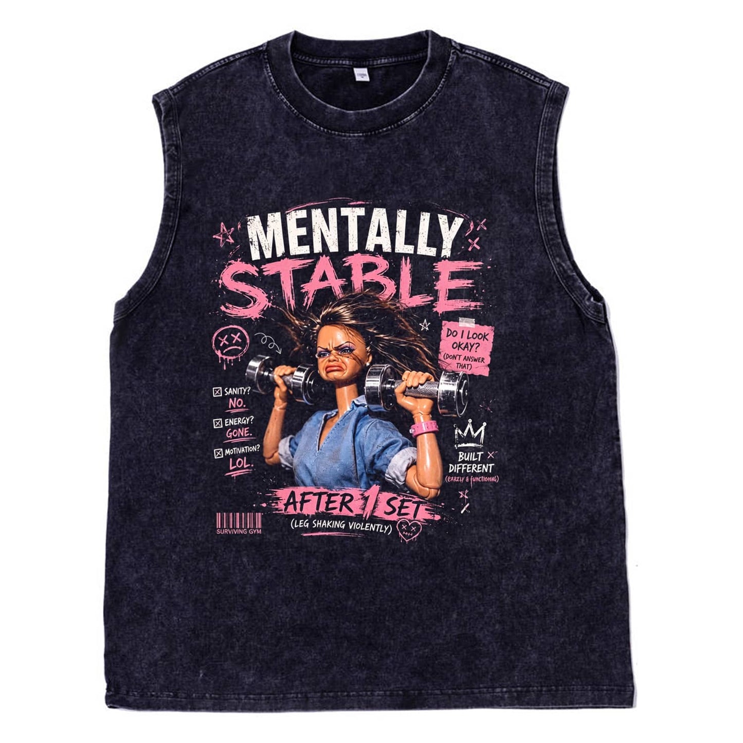 GYM DOLL GIRL FUNNY FACE MEME TEE