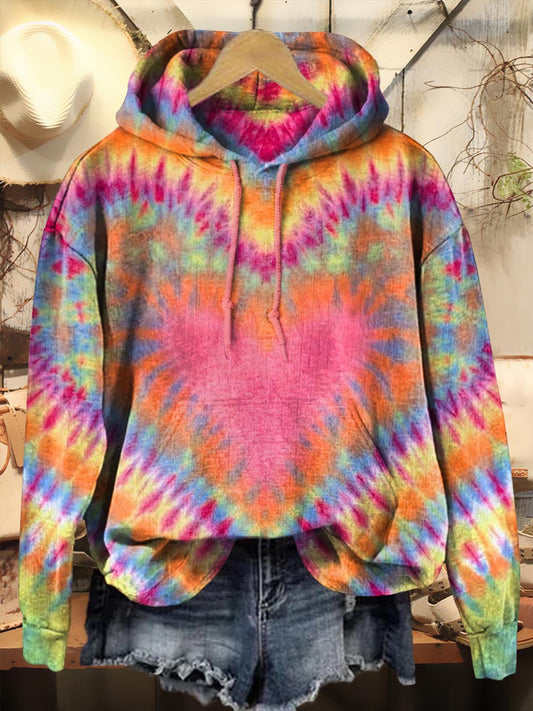 Retro Colorful Tie Dye Casual Sweatshirt