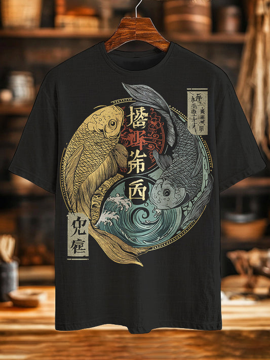 Koi Fish Japanese Art Prints Casual T-Shirt