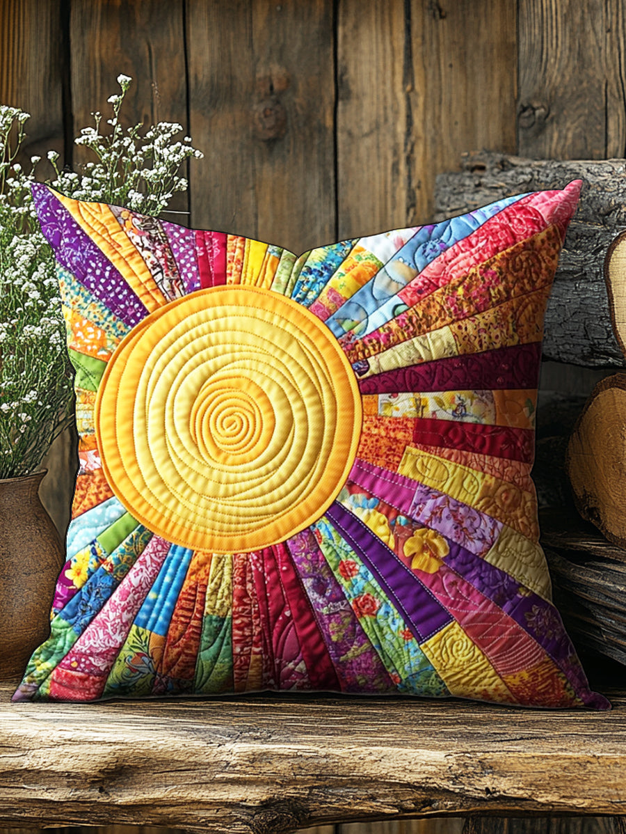 Colorful Sun Collage Art Print Casual Pillow