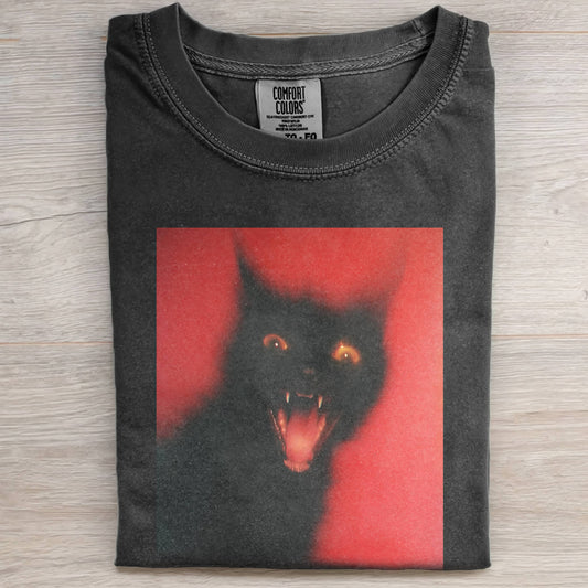 SCREAMING BLACK CAT T-SHIRT