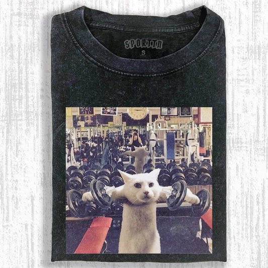 GYM CAT MEME T-SHIRT