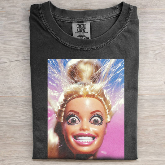TERRIFIED DOLL FACE MEME TEE