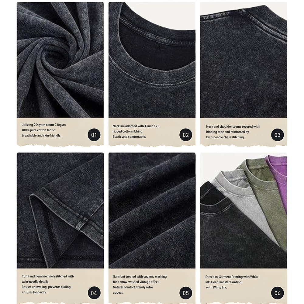 Unisex Geometry Printed Washed Tee