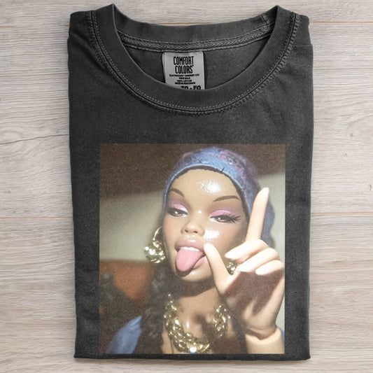 BLACK GIRL DOLL GIRL FACE MEME TEE