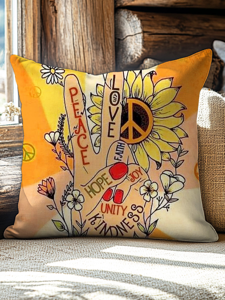 Peace Love Art Print Casual Pillow