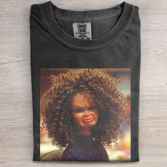 AFRO BLACK PERSON DOLL FACE MEME TEE
