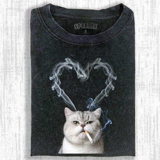 SMOKING CAT MEME T-SHIRT
