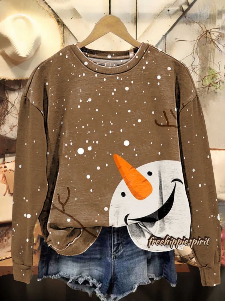 Christmas Snowman Casual Sweatshirt