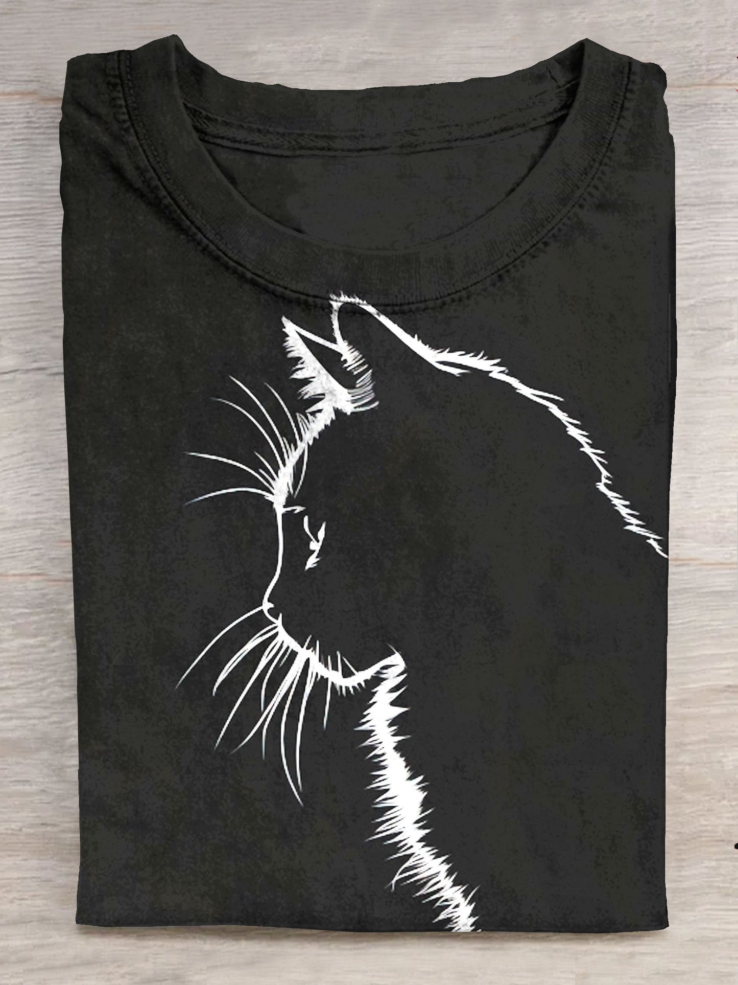 Cat Art Print Casual Short Sleeve T-shirt