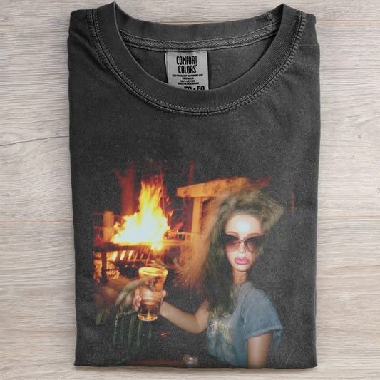 DOLL FACE MEME NIGHTTIME CHEERS TEE